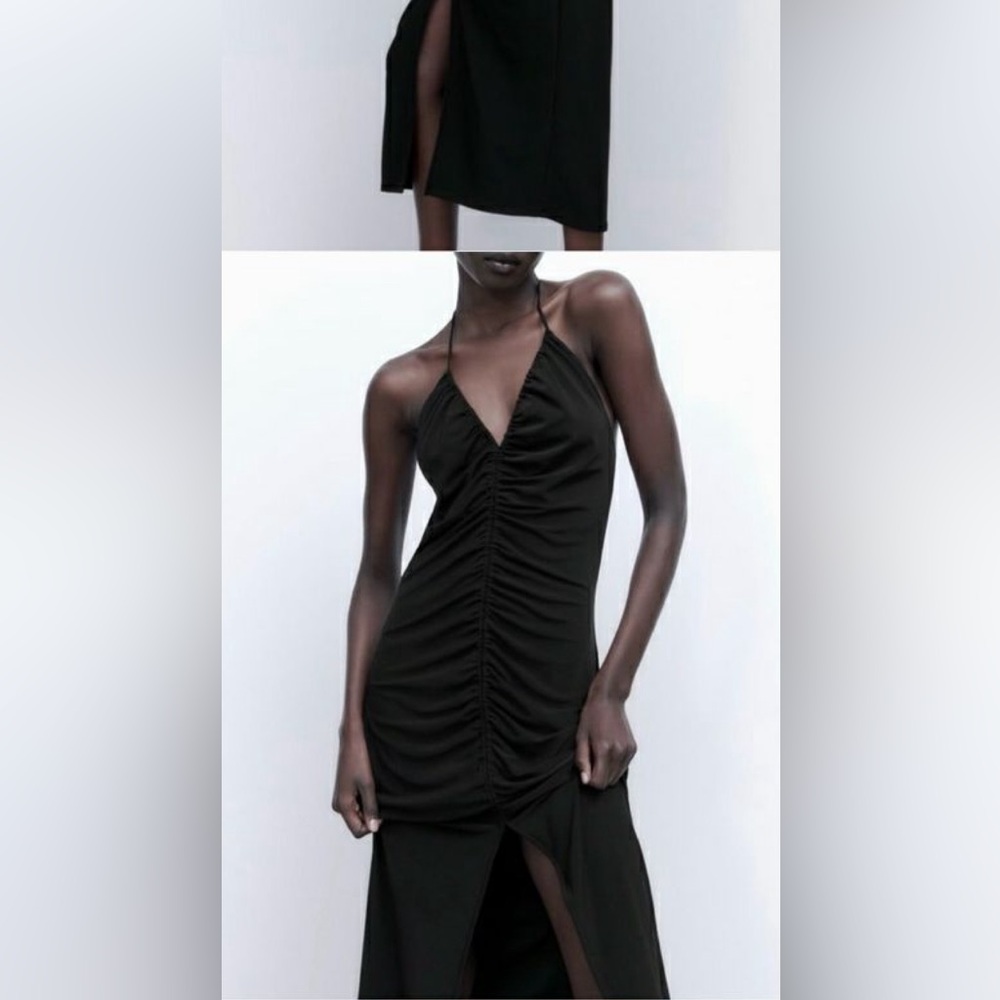 Zara black halter dress